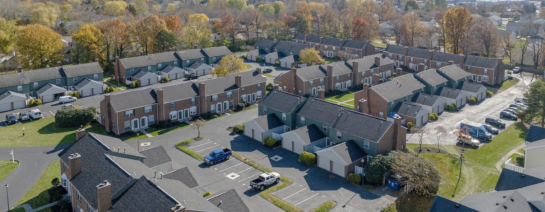 aerial view of a neighborhood