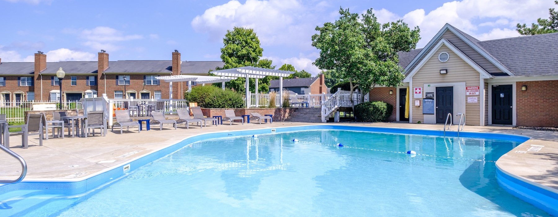 a swimming pool in a backyard